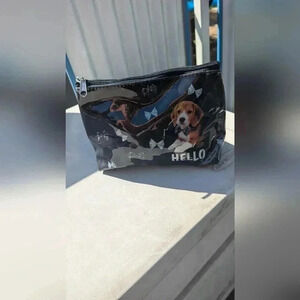 Plastic Hello Dog Women's Or Girls Makeup Bag (EUC)